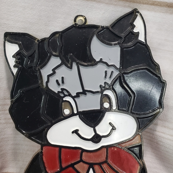 New Design Halloween Black White Cat & Pumpkin Plastic Sun Catcher Window 8 Inch - Picture 2 of 8